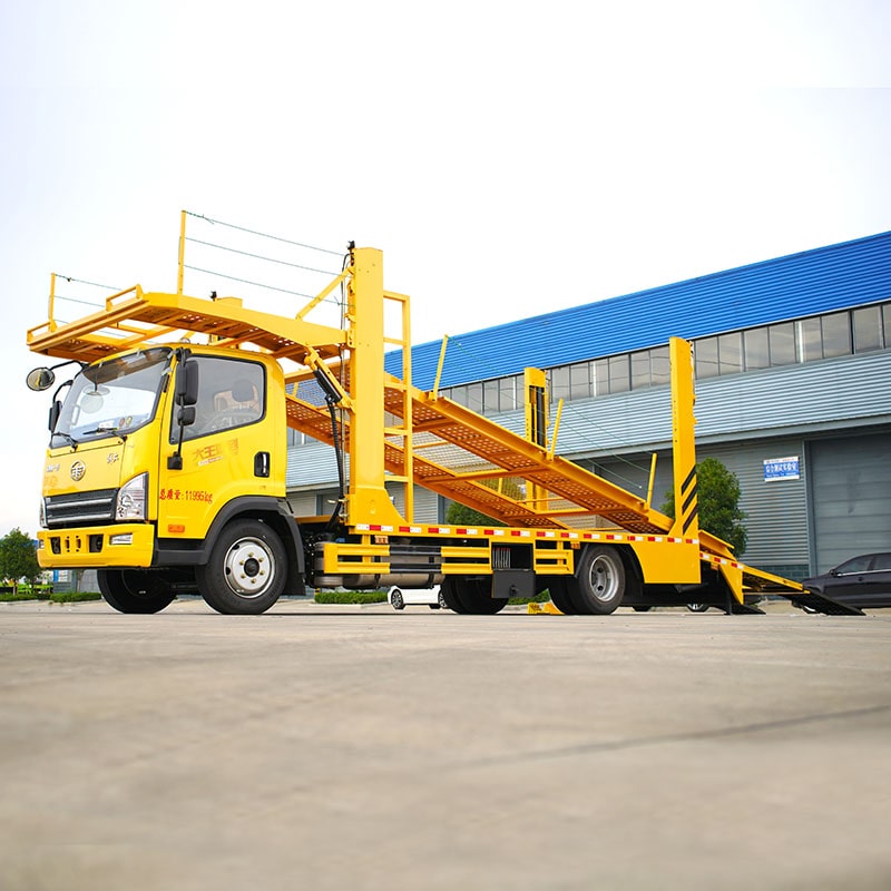 FAW steel chassis 3 cars double deck car carrier trailer