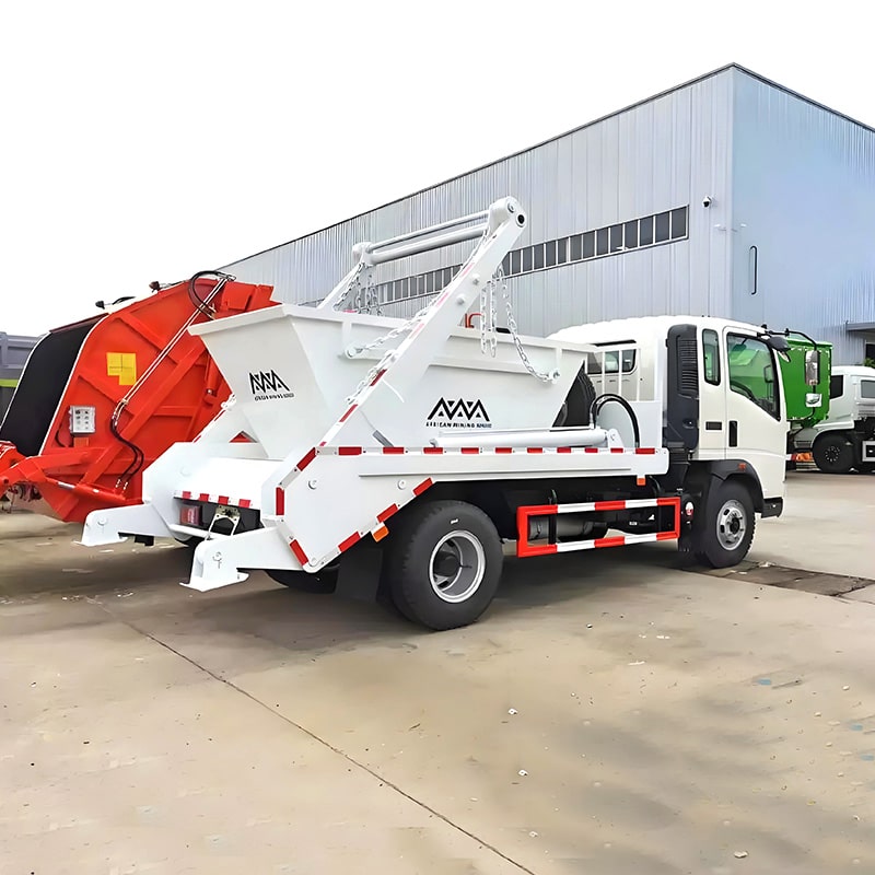 Factory Customized Howo 4x2 5 Ton Swing Arm Garbage Truck