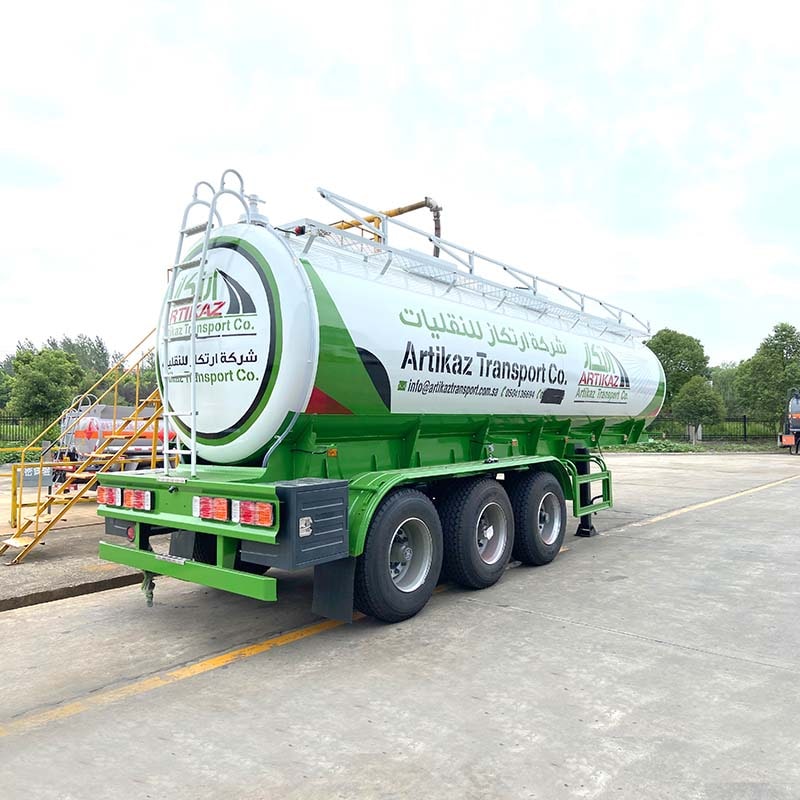 Semi Trailer Aluminum Oil Water Liquid  Fuel Tanker Truck