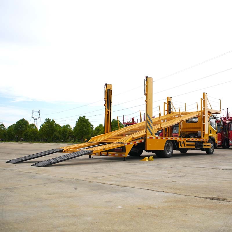 FAW steel chassis 3 cars double deck car carrier trailer