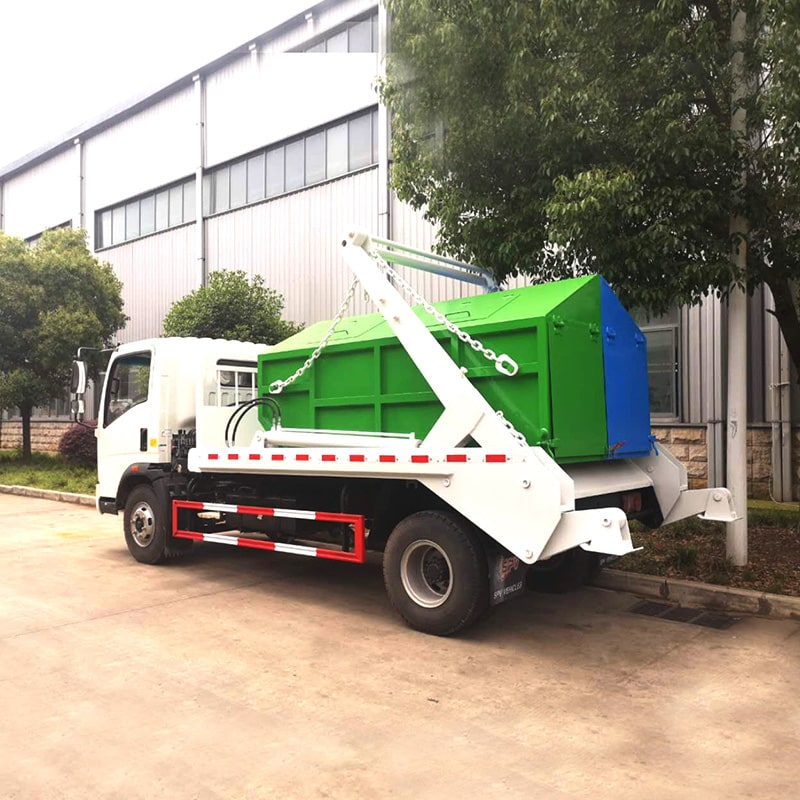 Howo 4 cubic meter swing arm garbage truck for sale