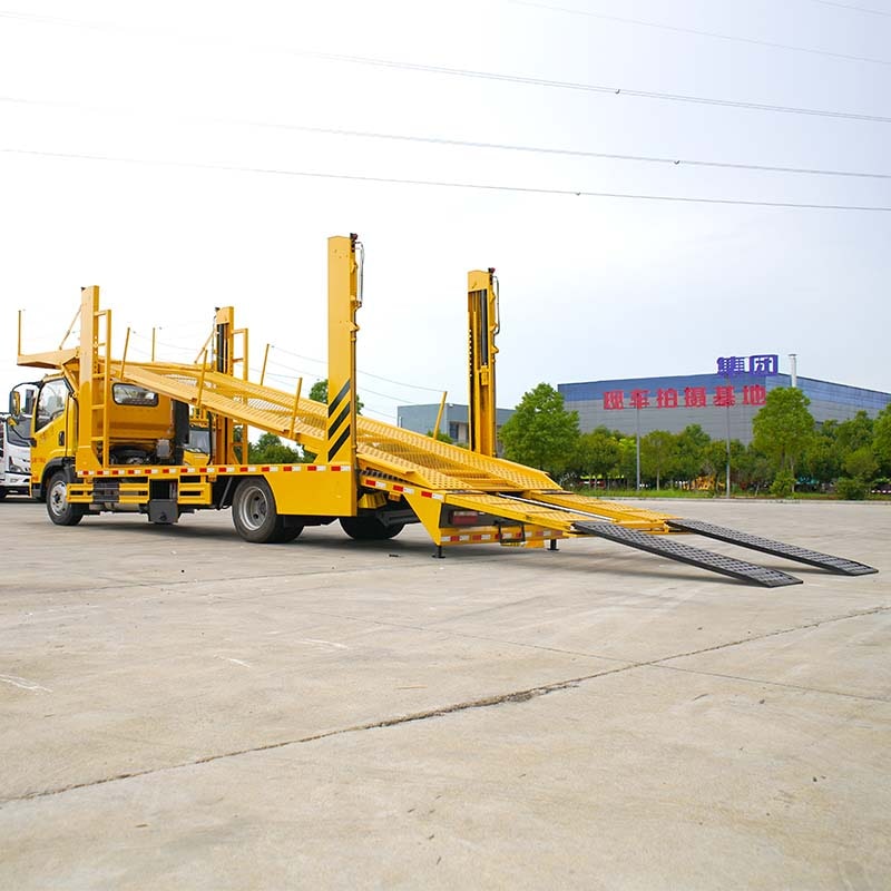FAW steel chassis 3 cars double deck car carrier trailer