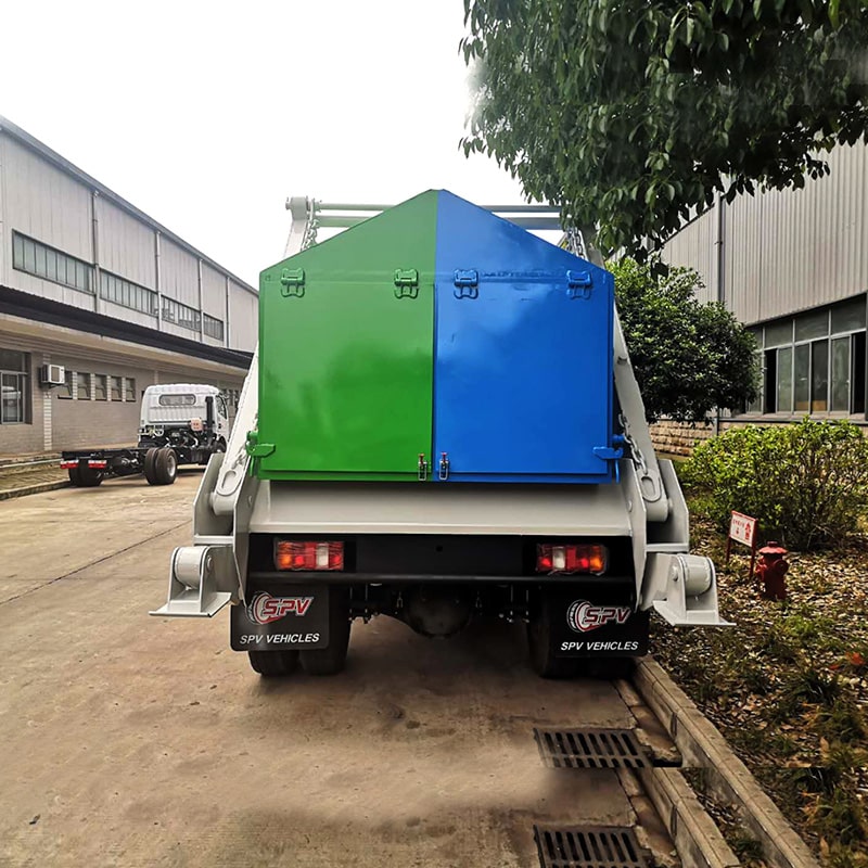 Howo 4 cubic meter swing arm garbage truck for sale
